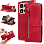 For Xiaomi 15T Pro PU Leather Cases with Zipper Pocket Wallet Phone Cover Stand