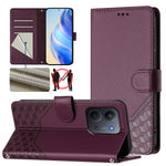 For Xiaomi Redmi 15C 5G (EU) (173mm) / Xiaomi Redmi 15C 4G (EU) (173mm) Case Imprinted Honeycomb RFID Blocking Leather Phone Cover with Strap