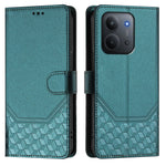 For Xiaomi Redmi 15C 5G (EU) (173mm) / Xiaomi Redmi 15C 4G (EU) (173mm) Case Imprinted Honeycomb RFID Blocking Leather Phone Cover with Strap