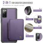 JEEHOOD For Samsung Galaxy S20 FE Case  J05 Leather Mobile Cover with Detachable Magnetic Card Bag