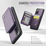 JEEHOOD For Samsung Galaxy S20 FE Case  J05 Leather Mobile Cover with Detachable Magnetic Card Bag