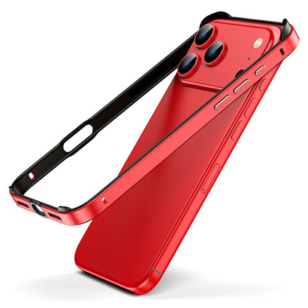 For iPhone 17 Pro Max Case Hollow Heat Dissipation Silicone Metal Bumper Phone Cover