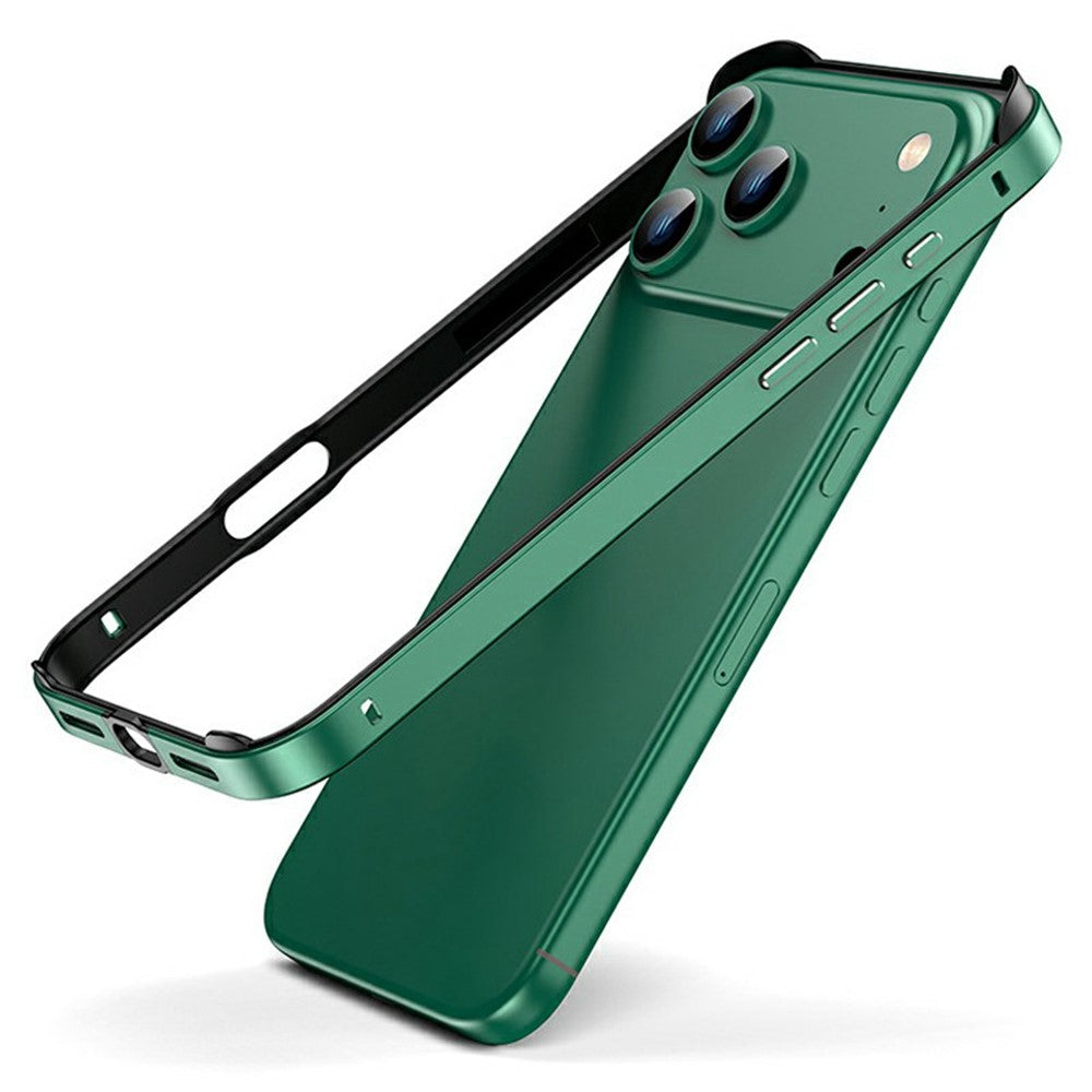 For iPhone 17 Pro Max Case Hollow Heat Dissipation Silicone Metal Bumper Phone Cover