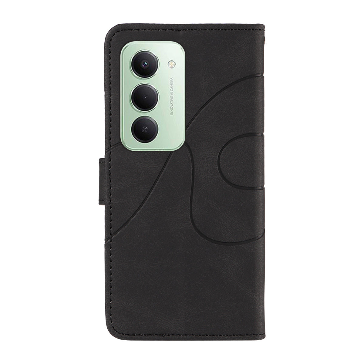 For Xiaomi Redmi 15 4G (EU) (171mm) Wallet Case Leather Phone Cover Stand with Curved Line Design