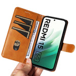 For Xiaomi Redmi 15 4G (EU) (171mm) Wallet Case T-Shape Lines Leather Phone Cover Stand