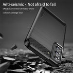 MOFI JK TPU Series-1 Carbon Fiber Texture Phone Shell for Samsung Galaxy S23, Anti-dust Phone Case Soft TPU Brushed Phone Case