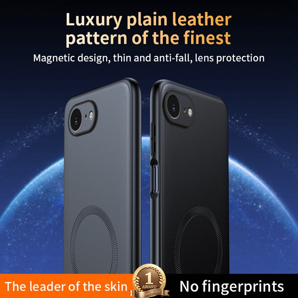 Til iPhone 17e / 16e cover, der er kompatibelt med MagSafe læderbelagt TPU + PC telefoncover