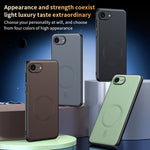 Til iPhone 17e / 16e cover, der er kompatibelt med MagSafe læderbelagt TPU + PC telefoncover