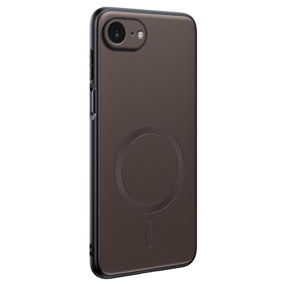 Til iPhone 17e / 16e cover, der er kompatibelt med MagSafe læderbelagt TPU + PC telefoncover