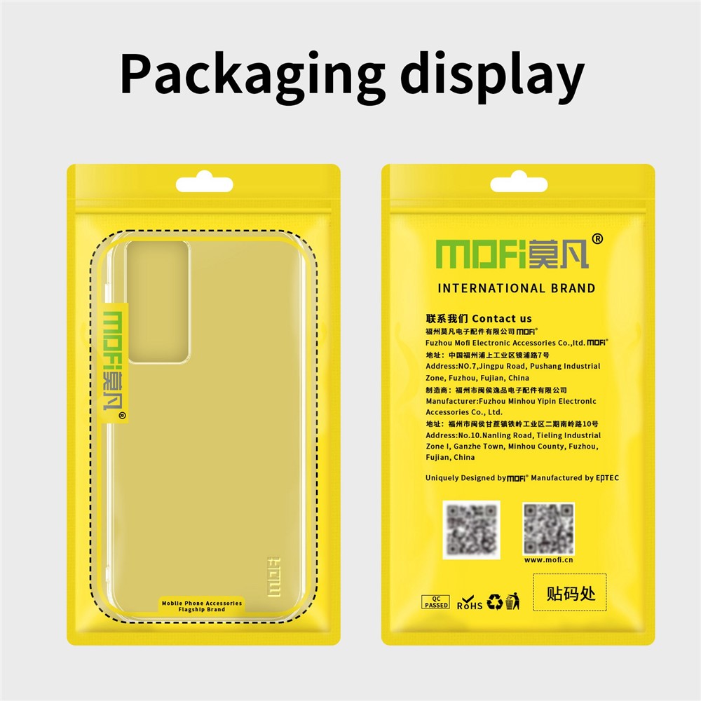 MOFI För Xiaomi 12T 5G / 12T Pro 5G / Redmi K50 Ultra 5G Skyddande mobilskal Transparent TPU Baksida