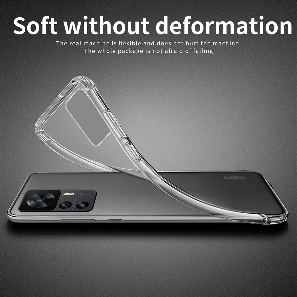 MOFI För Xiaomi 12T 5G / 12T Pro 5G / Redmi K50 Ultra 5G Skyddande mobilskal Transparent TPU Baksida