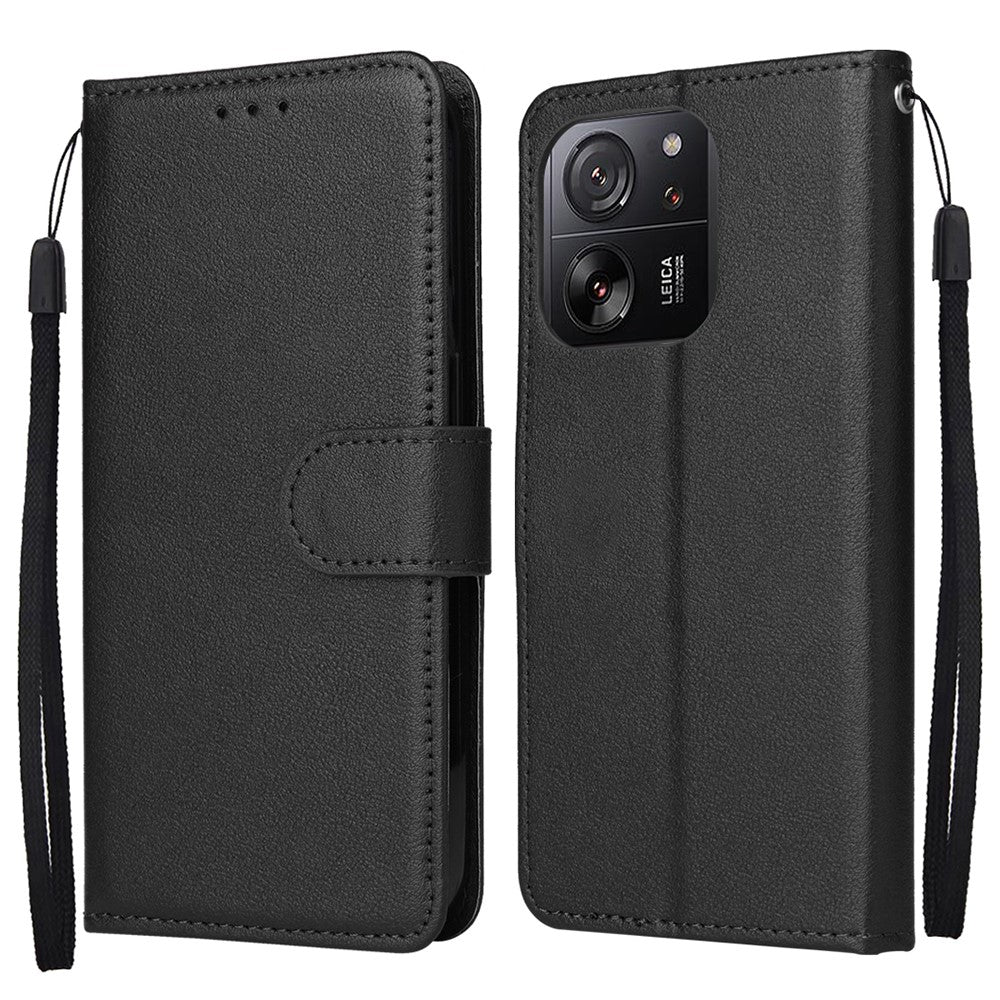 For Xiaomi 13T / 13T Pro Case Wallet Stand PU Leather Phone Cover with Wrist Strap