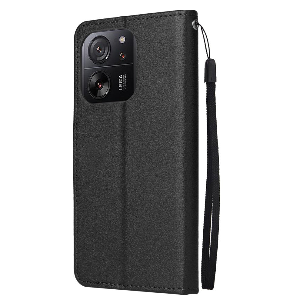 For Xiaomi 13T / 13T Pro Case Wallet Stand PU Leather Phone Cover with Wrist Strap
