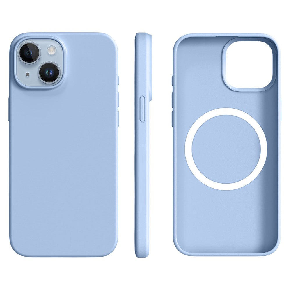 For iPhone 14 / 13 Case Compatible with MagSafe Ultra Thin Liquid Silicone + PC Phone Cover