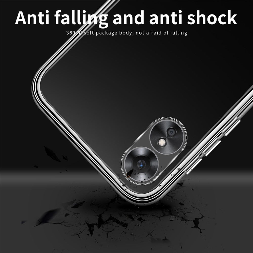 MOFI For Oppo A17 4G Transparent Flexible TPU Case Anti-scratch Protective Cell Phone Cover