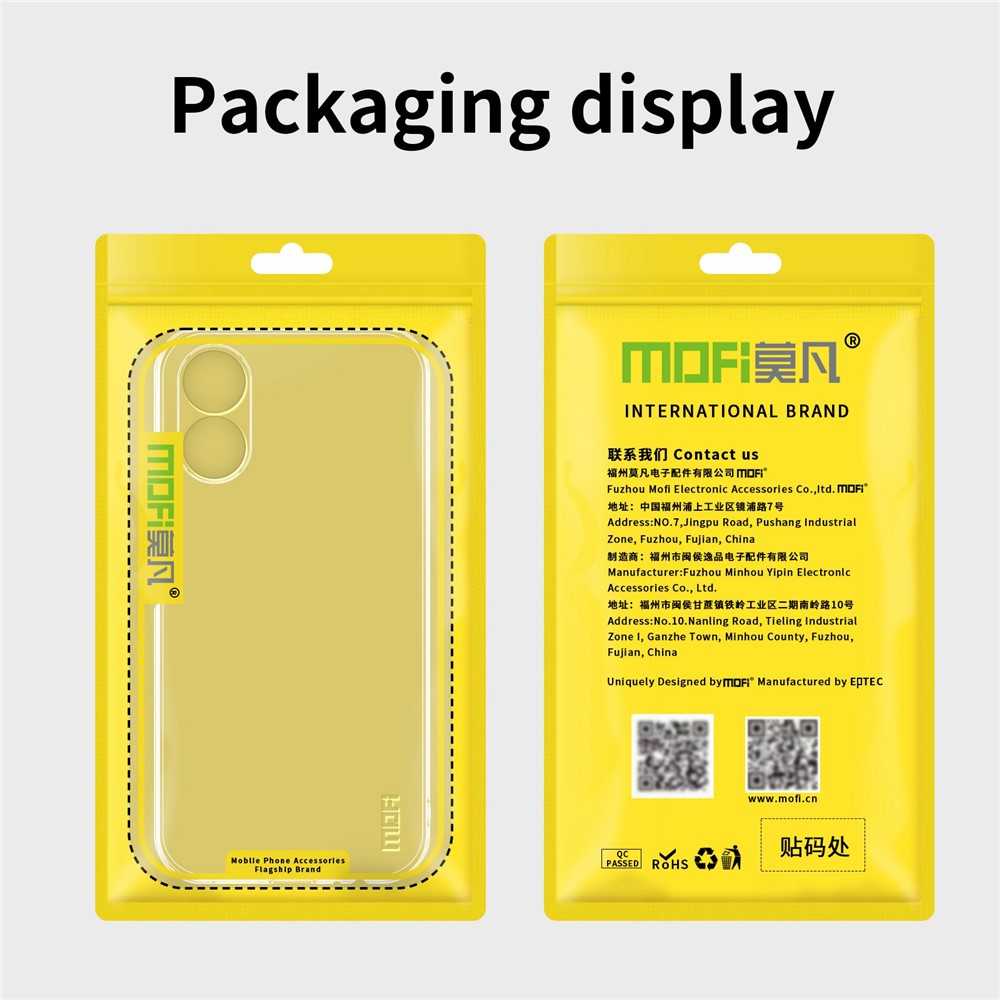 MOFI For Oppo A17 4G Transparent Flexible TPU Case Anti-scratch Protective Cell Phone Cover