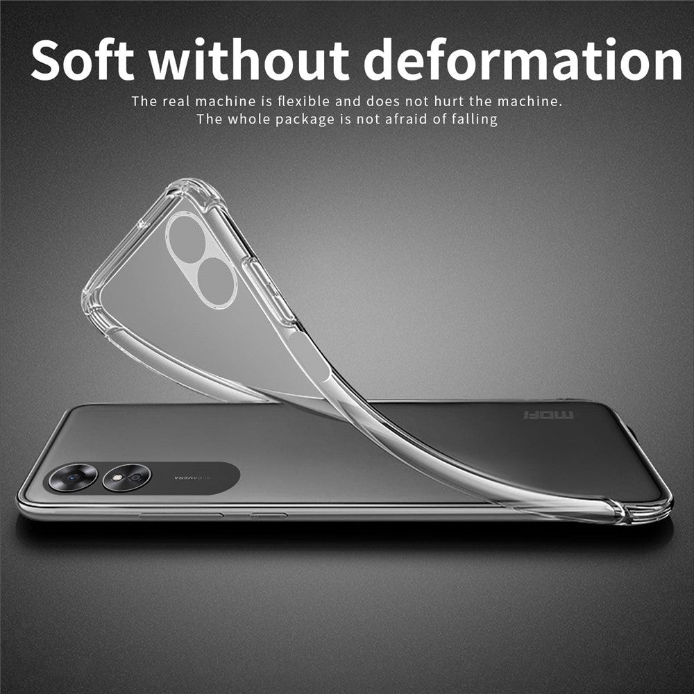 MOFI For Oppo A17 4G Transparent Flexible TPU Case Anti-scratch Protective Cell Phone Cover