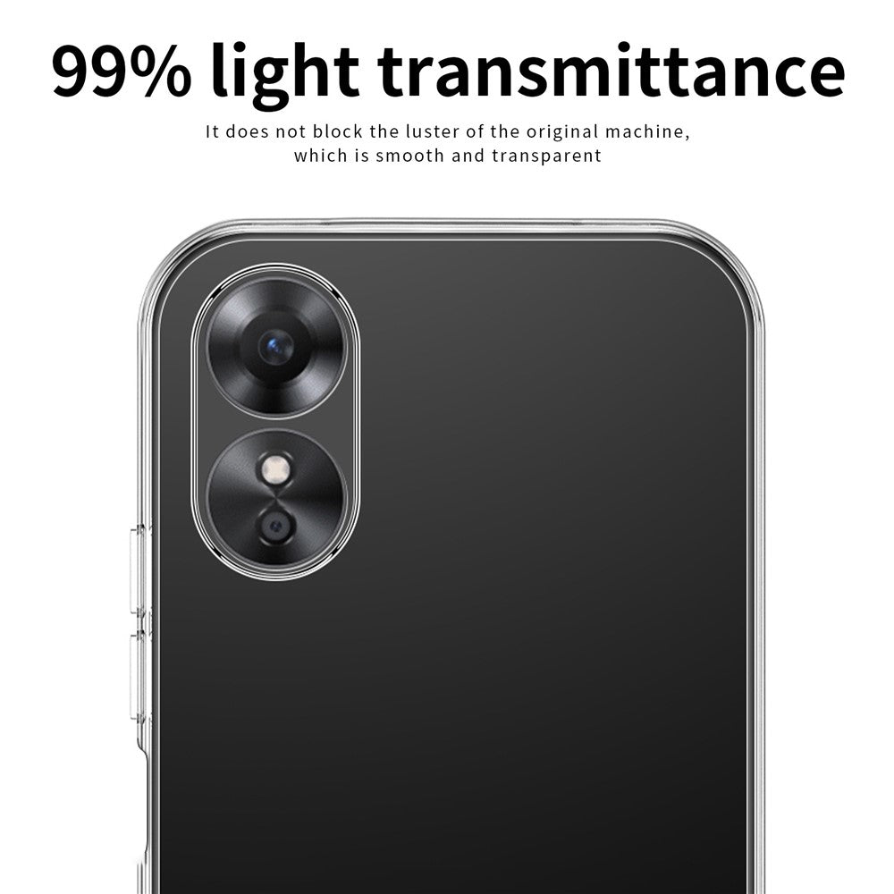 MOFI For Oppo A17 4G Transparent Flexible TPU Case Anti-scratch Protective Cell Phone Cover