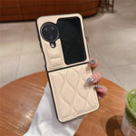 For Oppo Find N3 Flip 5G Folding Phone Case Ripple Pattern Leather Coated PC Cover