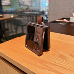 For Oppo Find N3 Flip 5G Case Down Jacket Style Rhinestone Decor Ring Holder Leather Coated PC Phone Cover