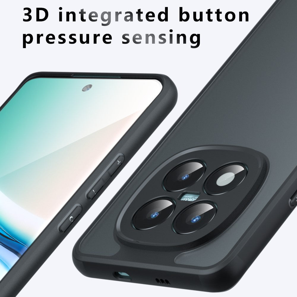 For Xiaomi Poco M8 Pro 5G / Redmi Note 15 Pro+ 5G (Global) Case Skin-Touch TPU + PC Matte Phone Back Cover, Transparent Black