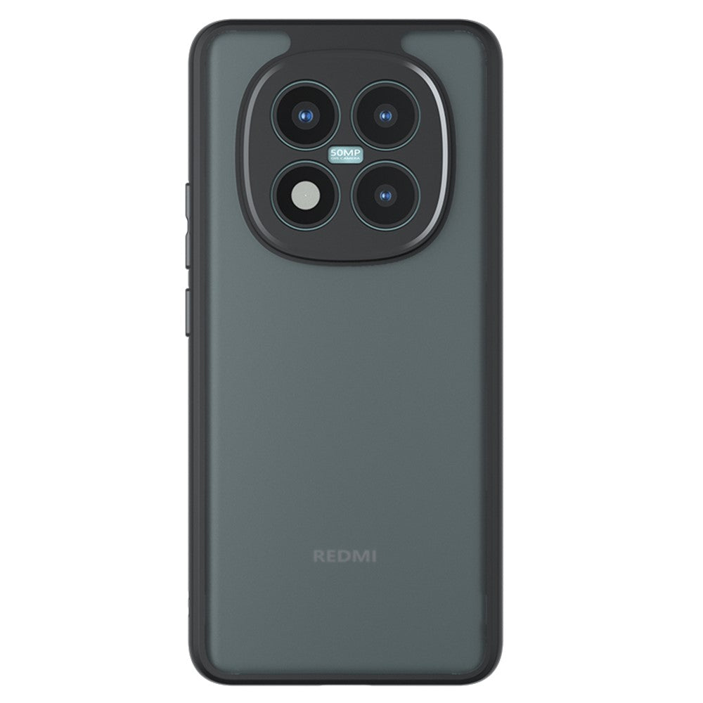 For Xiaomi Poco M8 Pro 5G / Redmi Note 15 Pro+ 5G (Global) Case Skin-Touch TPU + PC Matte Phone Back Cover, Transparent Black
