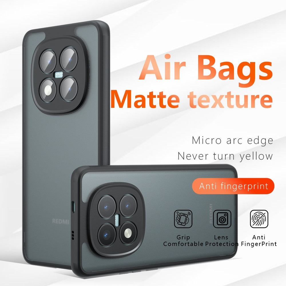 For Xiaomi Poco M8 Pro 5G / Redmi Note 15 Pro+ 5G (Global) Case Skin-Touch TPU + PC Matte Phone Back Cover, Transparent Black