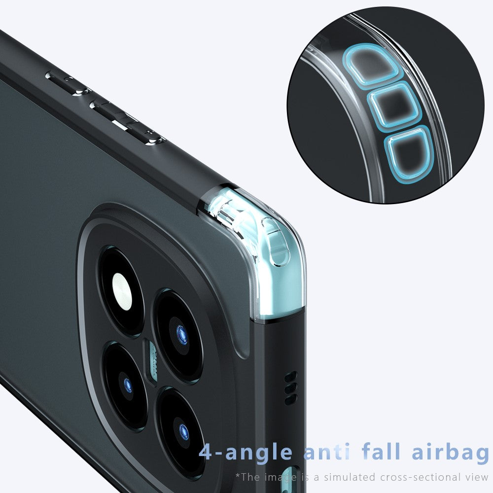 For Xiaomi Poco M8 Pro 5G / Redmi Note 15 Pro+ 5G (Global) Case Skin-Touch TPU + PC Matte Phone Back Cover, Transparent Black