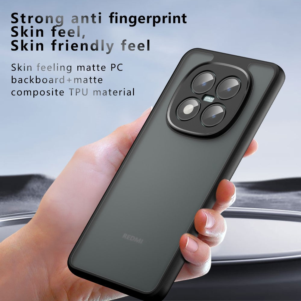 For Xiaomi Poco M8 Pro 5G / Redmi Note 15 Pro+ 5G (Global) Case Skin-Touch TPU + PC Matte Phone Back Cover, Transparent Black