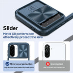 Til Samsung Galaxy A36 5G etui TPU + PC klart telefoncover med CD-linje kameralinse med skydelåg