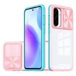 Til Samsung Galaxy A36 5G etui TPU + PC klart telefoncover med CD-linje kameralinse med skydelåg
