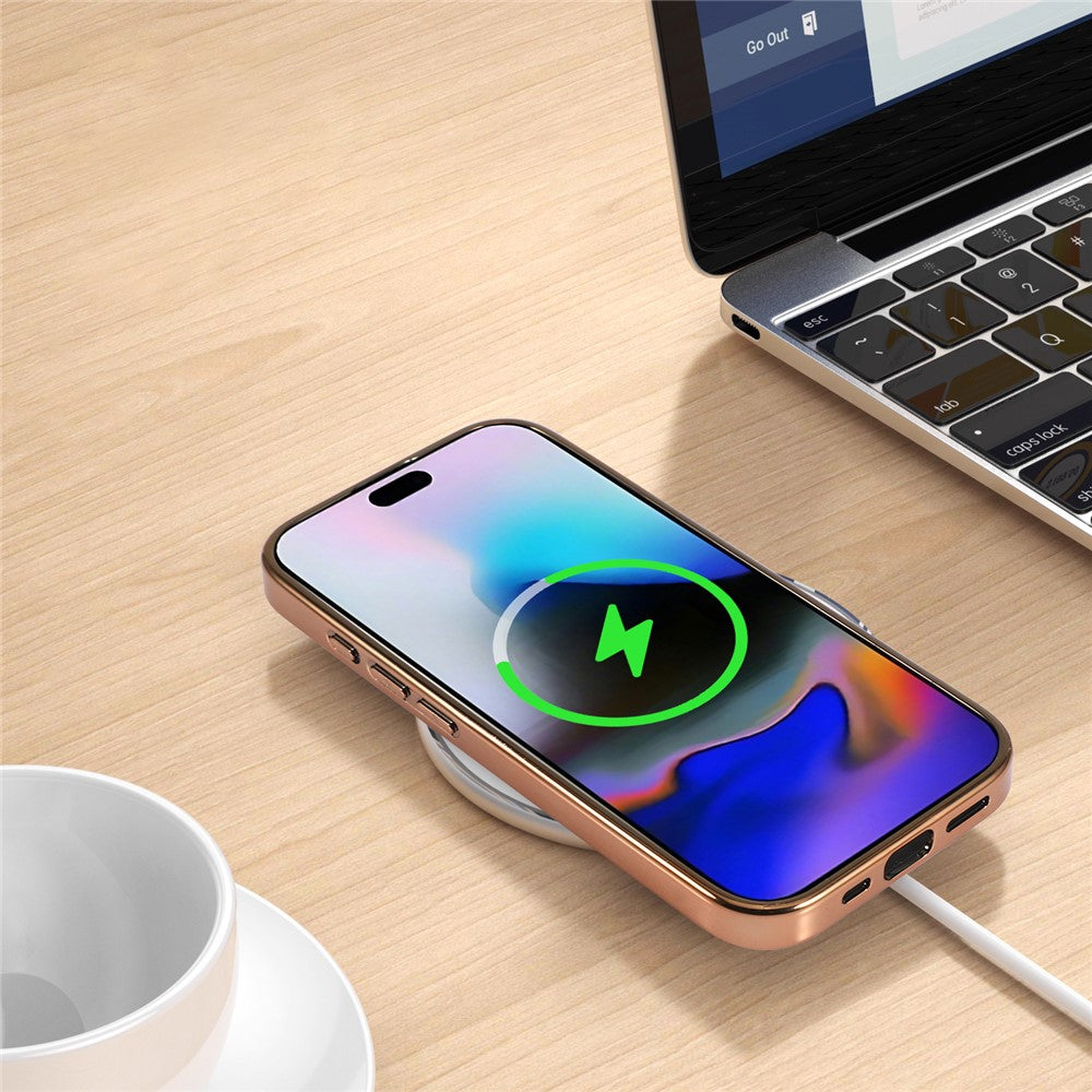 Til iPhone 17 Magnetisk Telefoncover, Glitrende Galvaniseret TPU Ramme PC Bagside