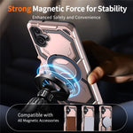 For Samsung Galaxy A06 4G Magnetic Case Ring Kickstand PC + TPU Hybrid Phone Cover