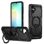 For Samsung Galaxy A06 4G Magnetic Case Ring Kickstand PC + TPU Hybrid Phone Cover