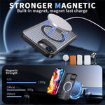 For iPhone 17th / 16th Magnetic Case Kickstand Grid Texture TPU PC Phone Back Cover