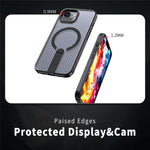 For iPhone 17th / 16th Magnetic Case Kickstand Grid Texture TPU PC Phone Back Cover