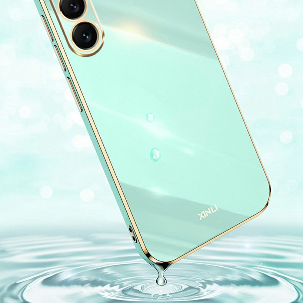 XINLI För Samsung Galaxy S25 FE Skal TPU mobilskal med Galvaniserad Ram