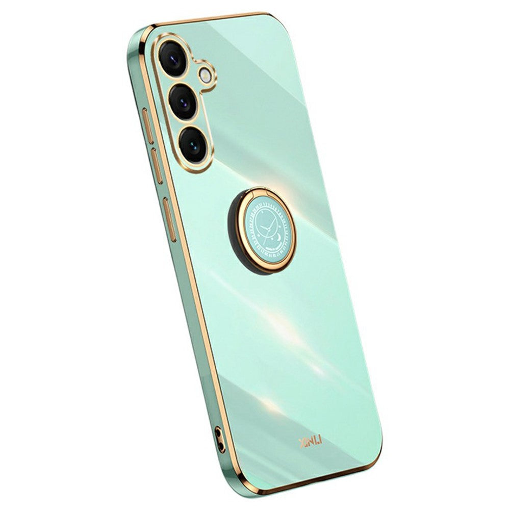 XINLI For Samsung Galaxy S25 FE Case Ring Kickstand Electroplating TPU Phone Cover