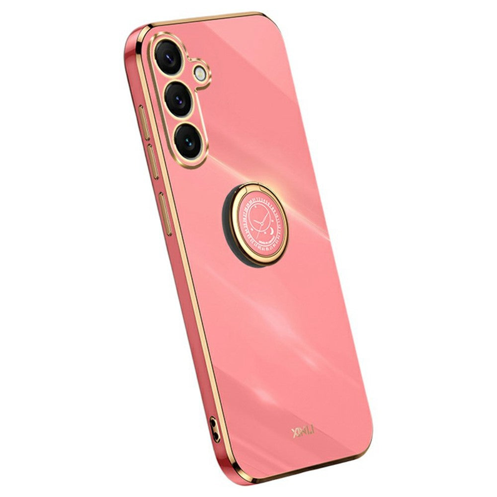 XINLI For Samsung Galaxy S25 FE Case Ring Kickstand Electroplating TPU Phone Cover