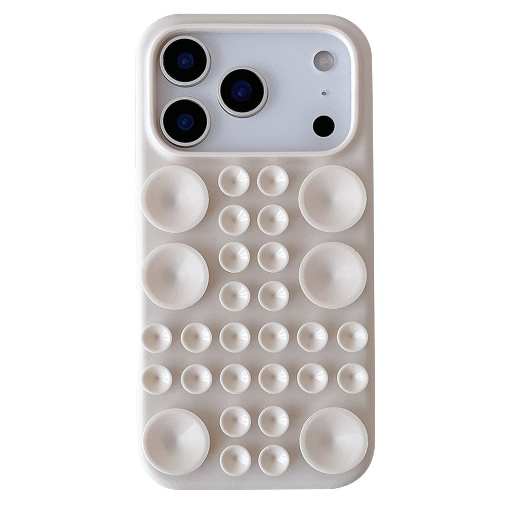 För iPhone 18 Pro / 17 Pro Fodral Sugkopp Silikon Telefonfodral med Tygfoder