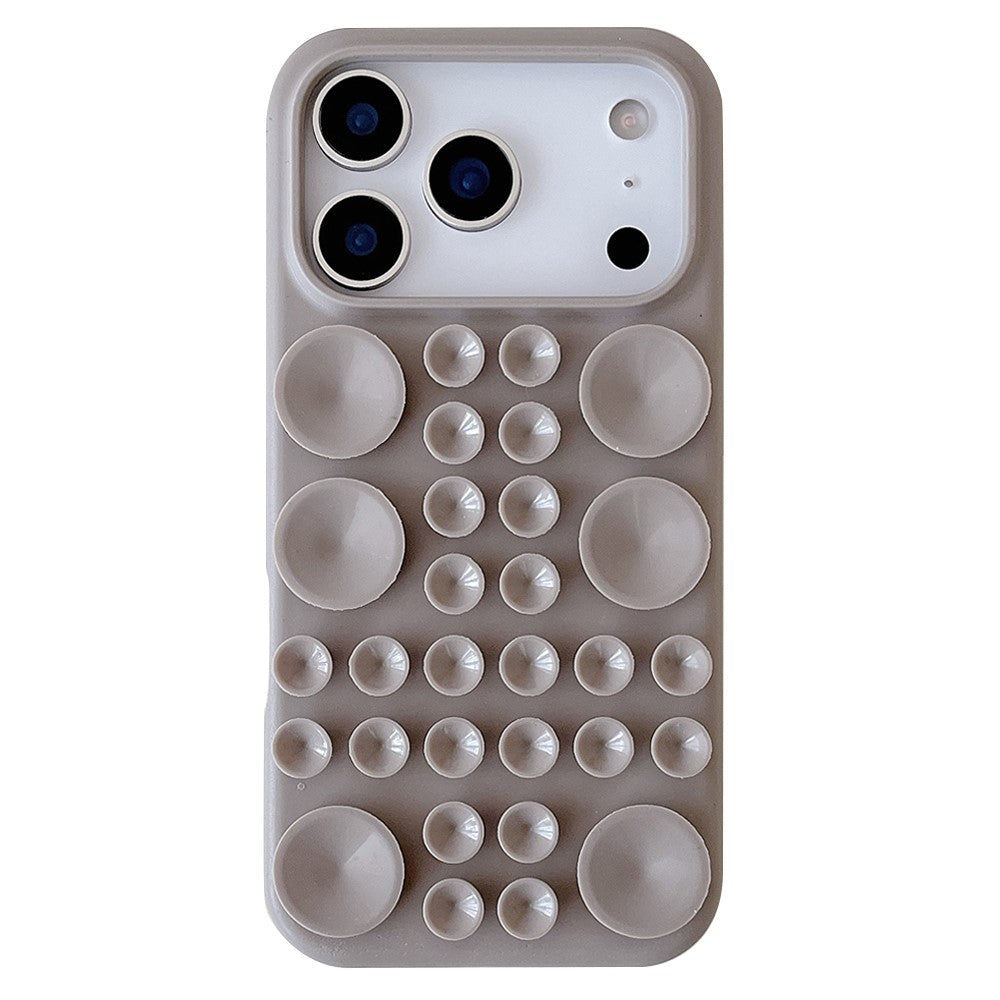 Til iPhone 18 Pro / 17 Pro cover sugekop silikone telefoncover med stofforing