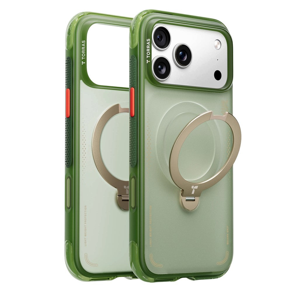 TORRAS Ostand Q3 Air Series For iPhone 17 Pro Max Case Compatible with MagSafe Shockproof PC + TPU Phone Cover with Kickstand