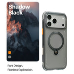 TORRAS Ostand Q3 Air Series til iPhone 17 Pro cover, kompatibel med MagSafe Stødabsorberende PC + TPU telefoncover med støttefod
