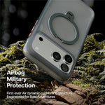 TORRAS Ostand Q3 Air Series til iPhone 17 Pro cover, kompatibel med MagSafe Stødabsorberende PC + TPU telefoncover med støttefod