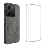 WANLONFENG For Xiaomi Poco M7 Pro 5G Magnetic Case  SD Series PC TPU Phone Cover with 2Pcs Screen Film