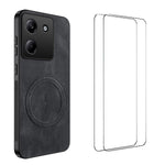 WANLONFENG For Xiaomi Poco M7 Pro 5G Magnetic Case  SD Series PC TPU Phone Cover with 2Pcs Screen Film