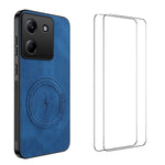 WANLONFENG For Xiaomi Poco M7 Pro 5G Magnetic Case  SD Series PC TPU Phone Cover with 2Pcs Screen Film