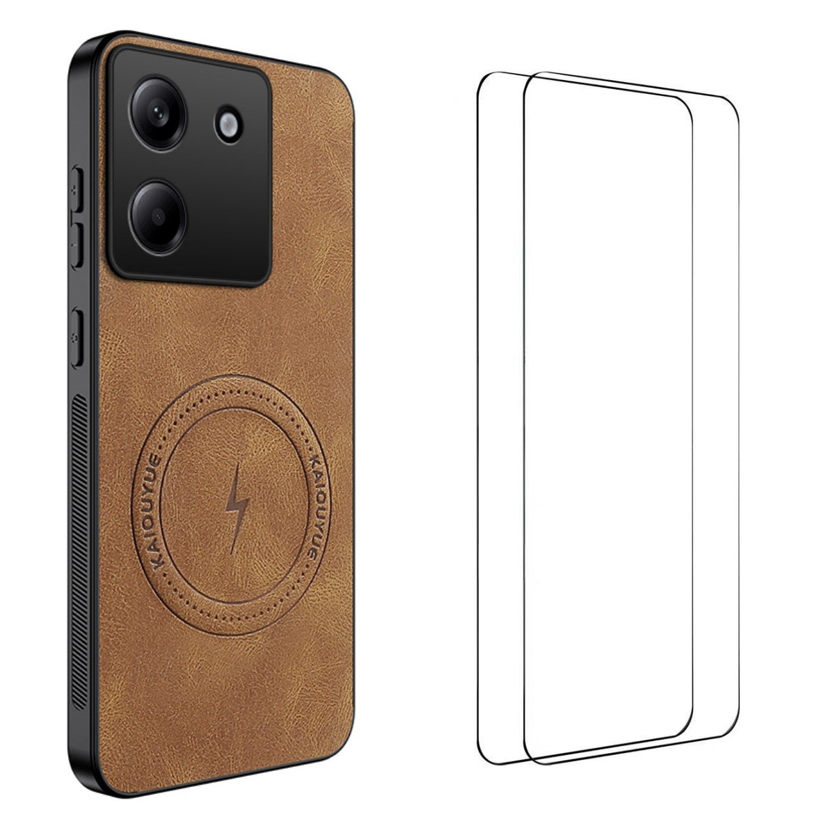 WANLONFENG For Xiaomi Poco M7 Pro 5G Magnetic Case  SD Series PC TPU Phone Cover with 2Pcs Screen Film