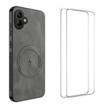 WANLONFENG For Samsung Galaxy A08 4G / A07 4G Magnetic Case  SD Series PC TPU Phone Cover with 2Pcs Screen Film