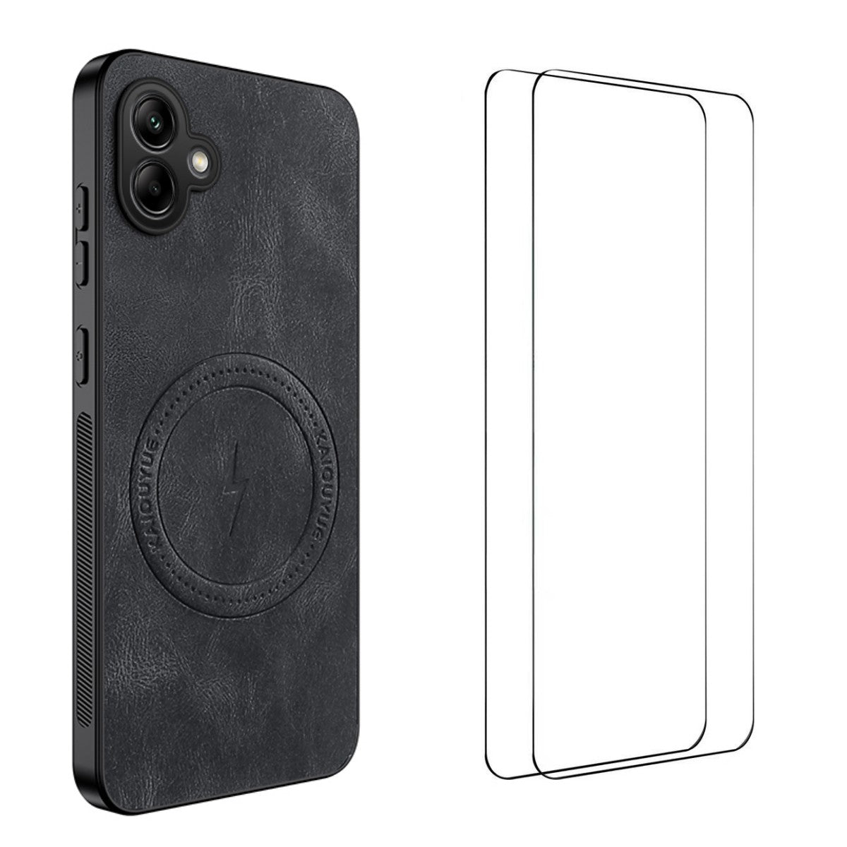WANLONFENG For Samsung Galaxy A08 4G / A07 4G Magnetic Case  SD Series PC TPU Phone Cover with 2Pcs Screen Film